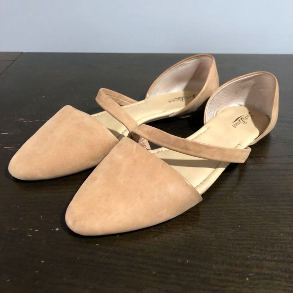Lucky Brand Tan Suede Pointed Toe Flats